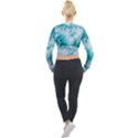 Tropical Blue Ocean Wave Long Sleeve Cropped Velvet Jacket View2