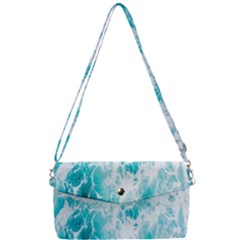Tropical Blue Ocean Wave Removable Strap Clutch Bag by Jack14