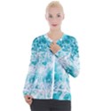 Tropical Blue Ocean Wave Casual Zip Up Jacket View1