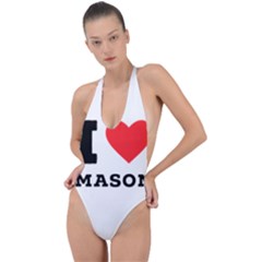 I Love Mason Backless Halter One Piece Swimsuit by ilovewhateva