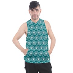 Gerbera Daisy Vector Tile Pattern Men s Sleeveless Hoodie