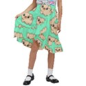 Puppy Pattern Dog Pet Kids  Ruffle Flared Wrap Midi Skirt View1