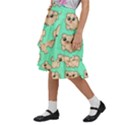 Puppy Pattern Dog Pet Kids  Ruffle Flared Wrap Midi Skirt View2