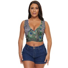 Peacock Bird Feather Colourful Women s Sleeveless Wrap Top
