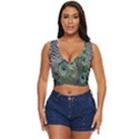 Peacock Bird Feather Colourful Women s Sleeveless Wrap Top View1