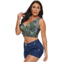 Peacock Bird Feather Colourful Women s Sleeveless Wrap Top View2