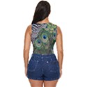 Peacock Bird Feather Colourful Women s Sleeveless Wrap Top View4