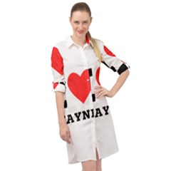 I Love Wayne Long Sleeve Mini Shirt Dress by ilovewhateva