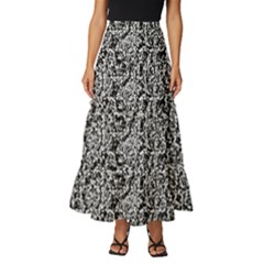 Abstract-0025 Tiered Ruffle Maxi Skirt