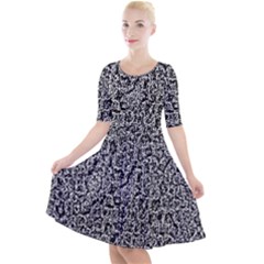 Abstract-0025 Quarter Sleeve A-line Dress