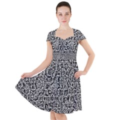 Abstract-0025 Cap Sleeve Midi Dress