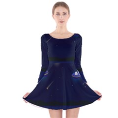 Alien Navi Long Sleeve Velvet Skater Dress
