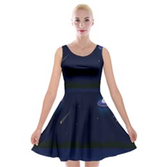 Alien Navi Velvet Skater Dress