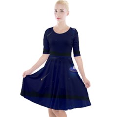 Alien Navi Quarter Sleeve A-line Dress
