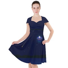 Alien Navi Cap Sleeve Midi Dress