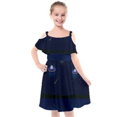 Alien Navi Kids  Cut Out Shoulders Chiffon Dress