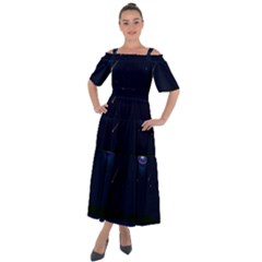 Alien Navi Shoulder Straps Boho Maxi Dress 