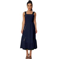 Alien Navi Square Neckline Tiered Midi Dress