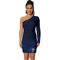 Alien Navi Long Sleeve One Shoulder Mini Dress