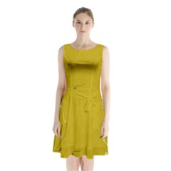 Background-0027 Sleeveless Waist Tie Chiffon Dress