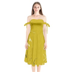 Background-0027 Shoulder Tie Bardot Midi Dress