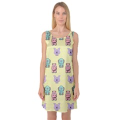 Animals-17 Sleeveless Satin Nightdress