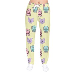 Animals-17 Women Velvet Drawstring Pants