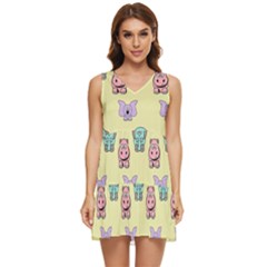 Animals-17 Tiered Sleeveless Mini Dress