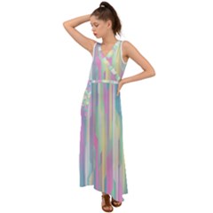 Background-28 V-neck Chiffon Maxi Dress