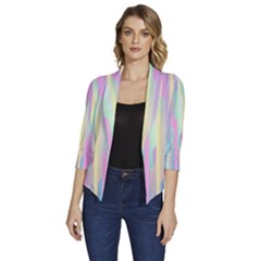 Background-28 Women s Draped Front 3/4 Sleeve Shawl Collar Jacket