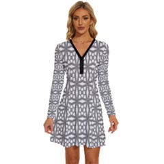 Celtic-knot 01 Long Sleeve Deep V Mini Dress 