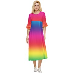 Spectrum Double Cuff Midi Dress