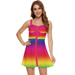 Spectrum Ruffle Edge Bra Cup Chiffon Mini Dress