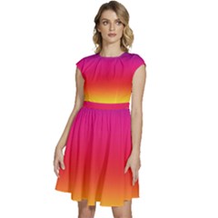 Spectrum Cap Sleeve High Waist Dress