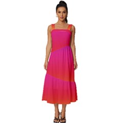Spectrum Square Neckline Tiered Midi Dress