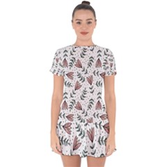 Flowers-49 Drop Hem Mini Chiffon Dress