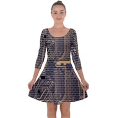 Circuit Quarter Sleeve Skater Dress