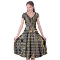 Circuit Cap Sleeve Wrap Front Dress