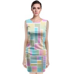 Color-blocks Classic Sleeveless Midi Dress