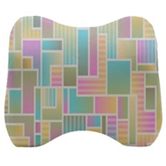 Color-blocks Velour Head Support Cushion