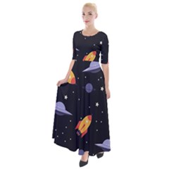 Cosmos Half Sleeves Maxi Dress