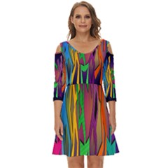 Dancing Shoulder Cut Out Zip Up Dress