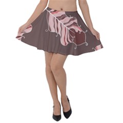 Feather Velvet Skater Skirt