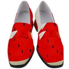 Fruit-01 Women s Chunky Heel Loafers