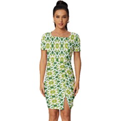 Leaf - 01 Fitted Knot Split End Bodycon Dress
