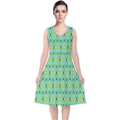 Leaf - 04 V-neck Midi Sleeveless Dress 