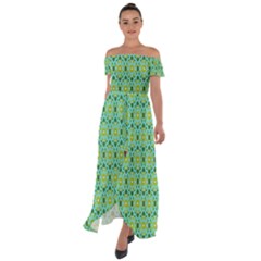 Leaf - 04 Off Shoulder Open Front Chiffon Dress