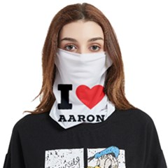 I Love Aaron Face Covering Bandana (two Sides) by ilovewhateva