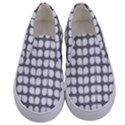 Gray And White Leaf Pattern Kids  Canvas Slip Ons View1