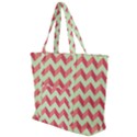Modern Retro Chevron Patchwork Pattern Zip Up Canvas Bag View1